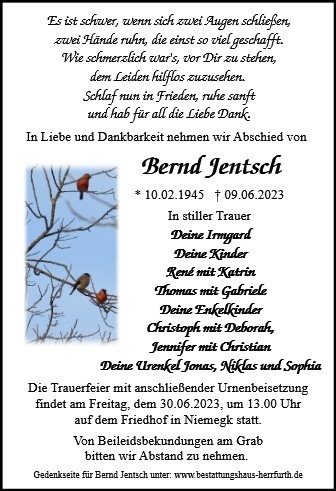 Erinnerungsbild für Bernd Jentsch