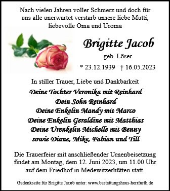Erinnerungsbild für Brigitte Jacob
