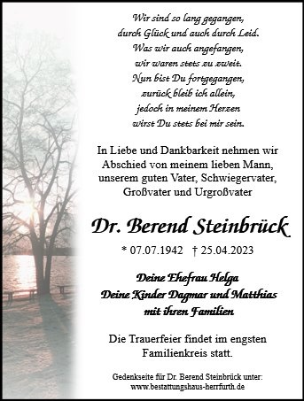 Erinnerungsbild für Dr. Joachim-Berend Steinbrück