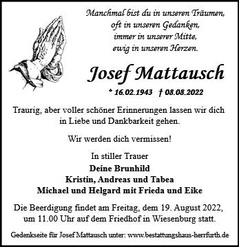 Erinnerungsbild für Josef Mattausch