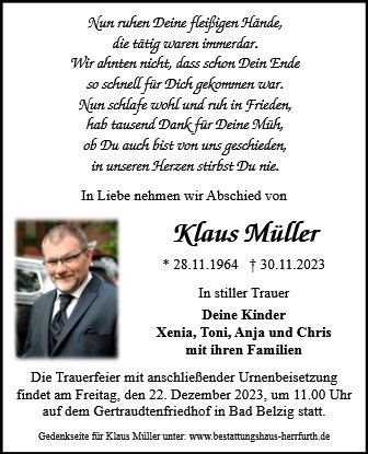 Erinnerungsbild für Klaus Müller
