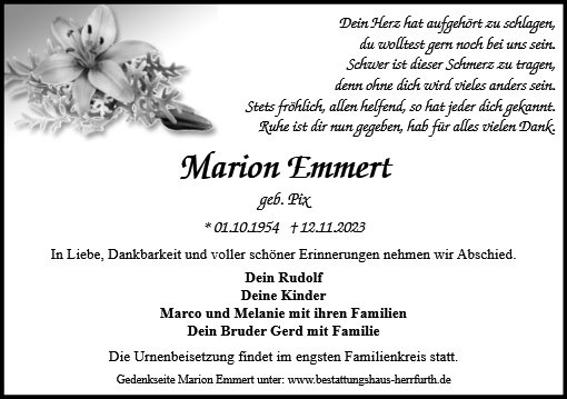 Erinnerungsbild für Marion Emmert