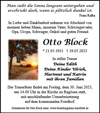 Erinnerungsbild für Otto Block