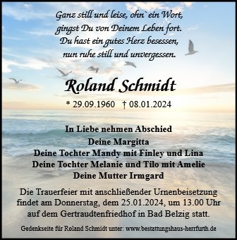Erinnerungsbild für Roland Schmidt