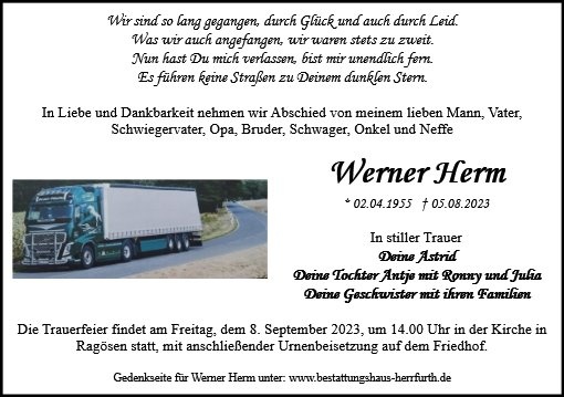 Erinnerungsbild für Werner Herm