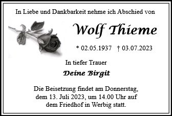 Erinnerungsbild für Wolf Thieme